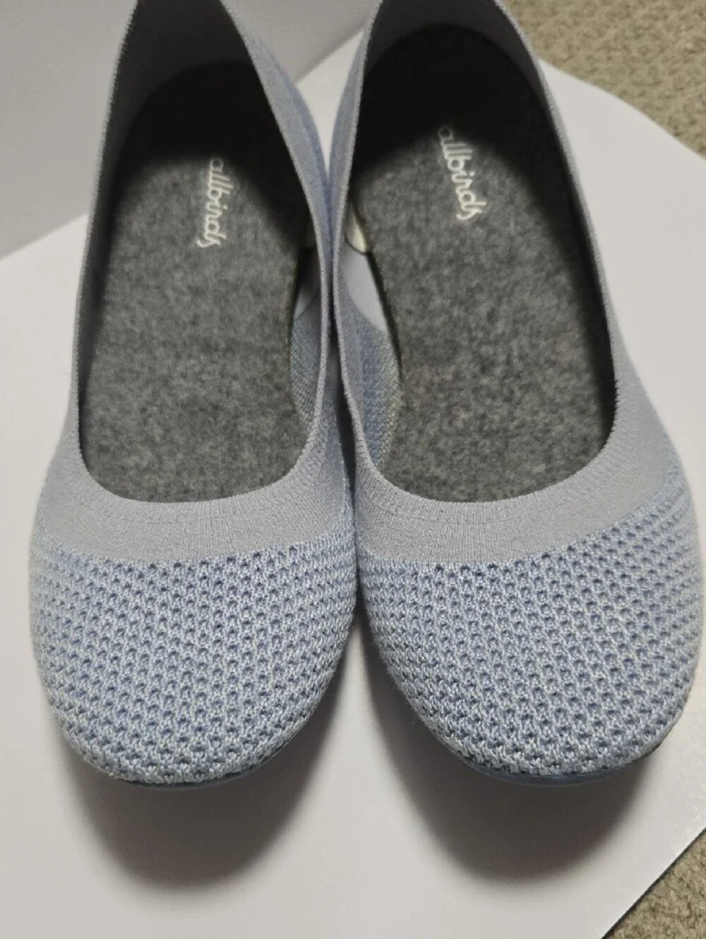 Allbirds Tree Breezers Light Blue Knit Ballet Flats Size 8